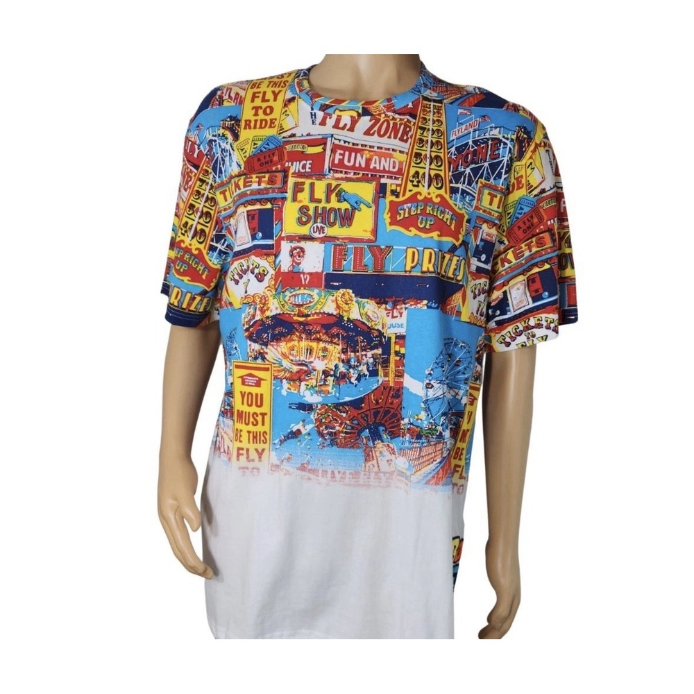 Born Fly Men's T-Shirt Size 2XL "Fly Zone Carnival" Multicolo Graphic Print D72